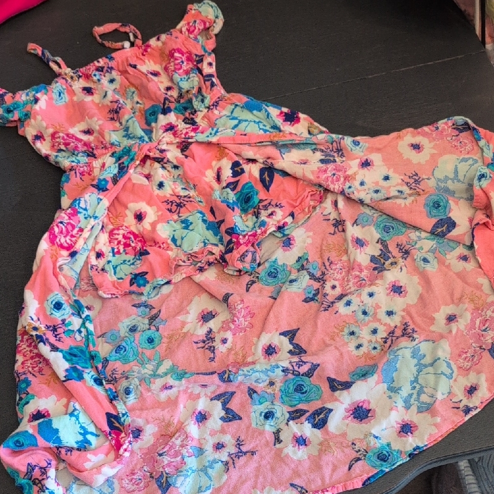 Floral Kids Romper - Pink and Blue